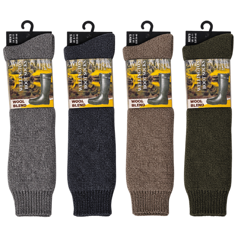 Mens Wool Blend Wellington Boot Socks