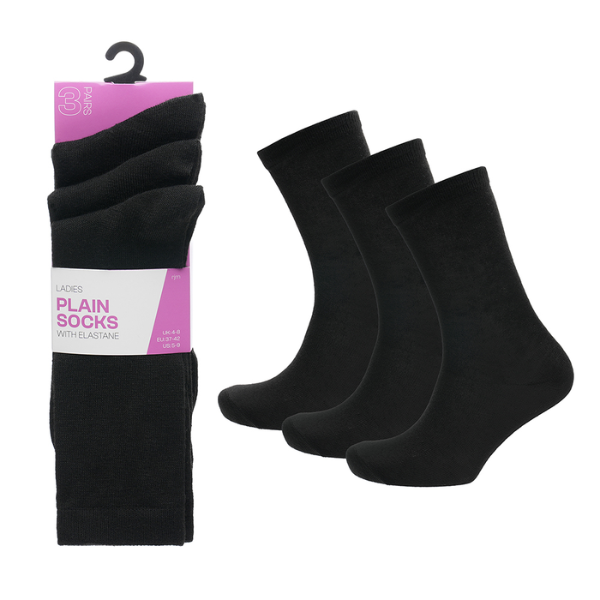 Ladies 3 Pack Ankle Socks