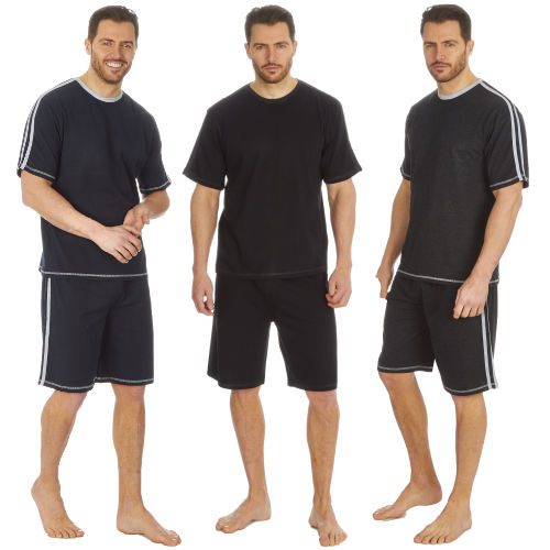 Mens T Shirt And Short Set With Contrasting Stripe
