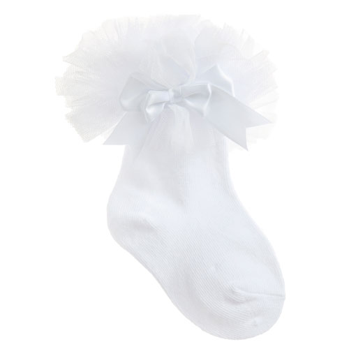 Baby Girls Tutu Frill Socks White