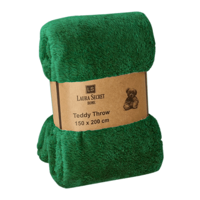 Luxury Soft Teddy Blanket Throw Pine Green