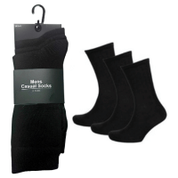 Mens 3 Pack Casual Socks Black