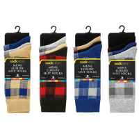 Mens 3 Pack Suit Socks Big Check Design