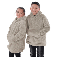 The Kids Eskimo Super Soft Teddy Fabric Oversized Cosy Hoodie - Natural