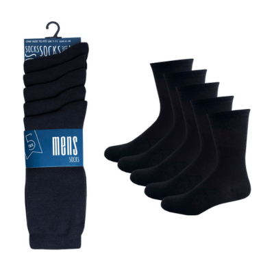 Mens 5 Pack Socks Black Pack
