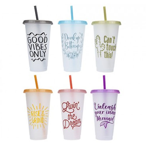 700ml Frosted Cup With Colour Lid & Straw | Wholesale Party Accessories ...