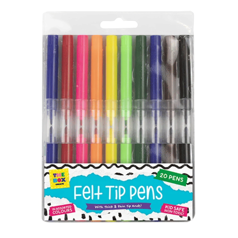 Felt Tip Pens Thick and Thin 20 Pack
