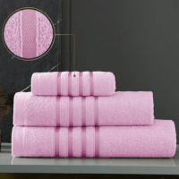 100% Egyptian Cotton Jumbo Bath Sheet Pink - Stripe Detail