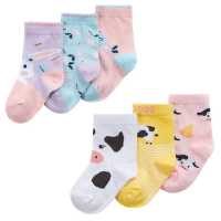Baby Girls 3 Pack Socks Bunny/Farm Design