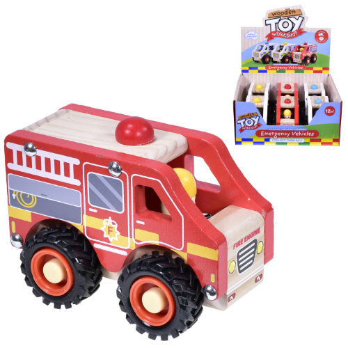 Wooden Emergency Vehicles 3 Assorted