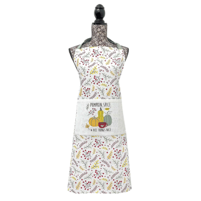 Pumpkin Spice Autumnal Design 100% Cotton Apron