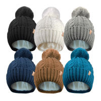 Ladies Thermal Lined Brushed Yarn Cable Kit Pom Pom Hat