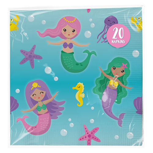 Mermaid Paper Napkins 20 Pack