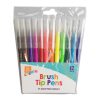 Fibre Tip Brush Pens 12 Pack