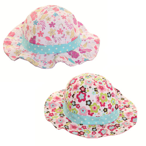 Girl's Assorted Floral Sun Hats