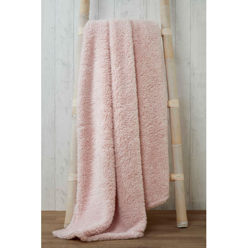 Soft and Cosy Teddy Blanket Throw Blush