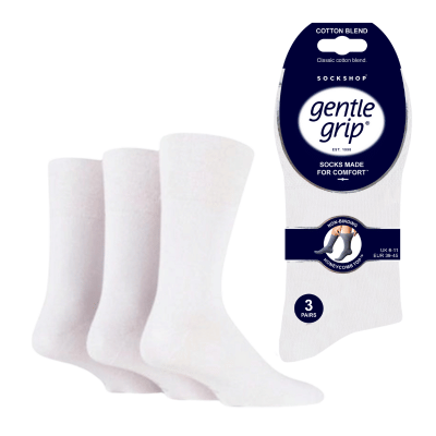 Mens Gentle Grip Socks White