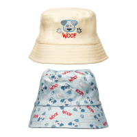 Baby Boys Reversible Dog Embroidered Bucket Hat