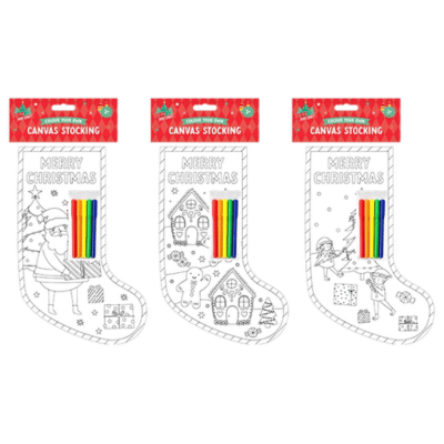 Colour Your Own Canvas Christmas Stocking