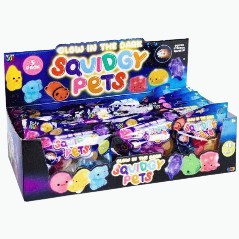 Glow In The Dark Squidgy Pets 5 Pack