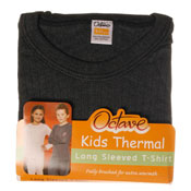 Kids Thermal Underwear T Shirt Long Sleeved Grey