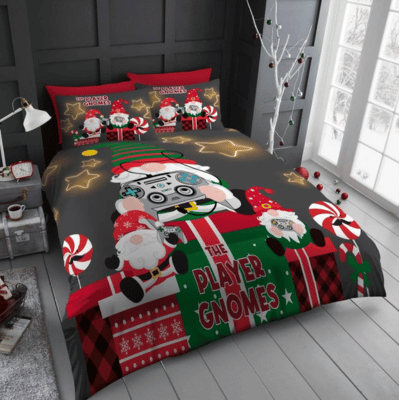 Microfiber Christmas Duvet Set - Player Gnomes