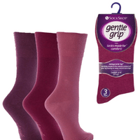 Ladies Gentle Grip Socks Assorted - Honeycomb Top