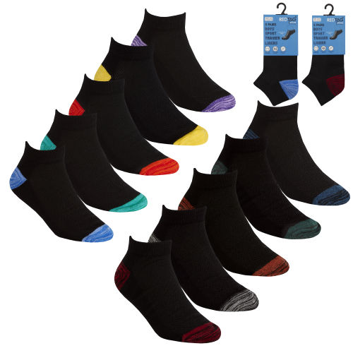 Boys 5 Pack Mesh Insert Trainer Socks Heel And Toe | Wholesale Socks ...