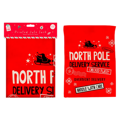 Christmas Jute Sack 69cm X 50cm