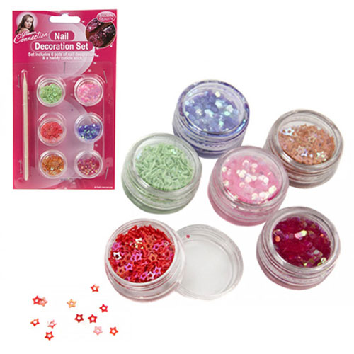 6 Piece Glitter Stones Nail Decorating Kit