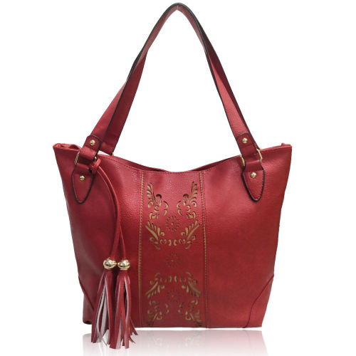 Miai Double Tassel Shopper Bag Red