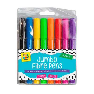 Jumbo Fibre Pens 8 Pack