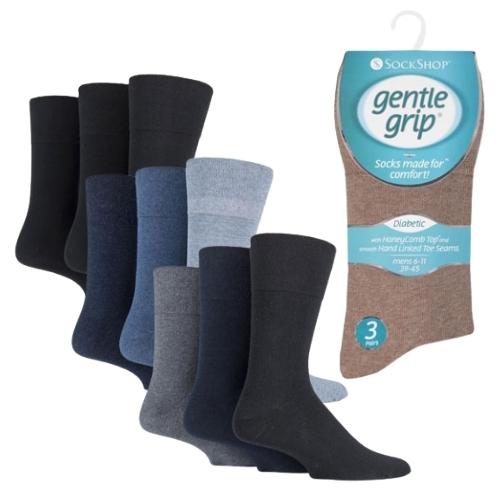 Mens Diabetic Gentle Grip Socks Mixed Bulk Buy | Wholesale Socks ...