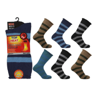 Mens Top Heat 2.3 Tog Rated Thermal Socks - Stripes