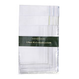 Mens 5 Pack White Hankies With Colour Border