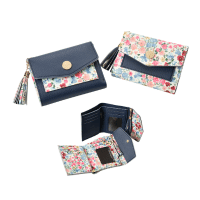 Floral Purse With Flap Navy