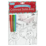 Colour Your Own Christmas Canvas Bags