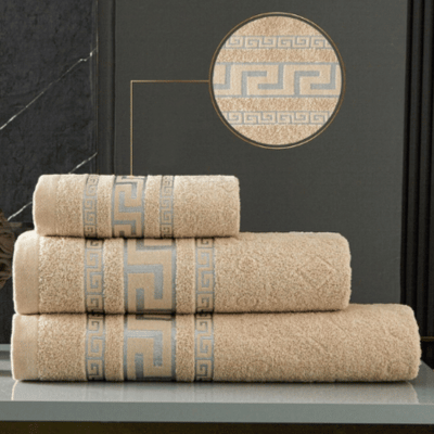 100% Egyptian Cotton Greek Border Design Bath Sheet