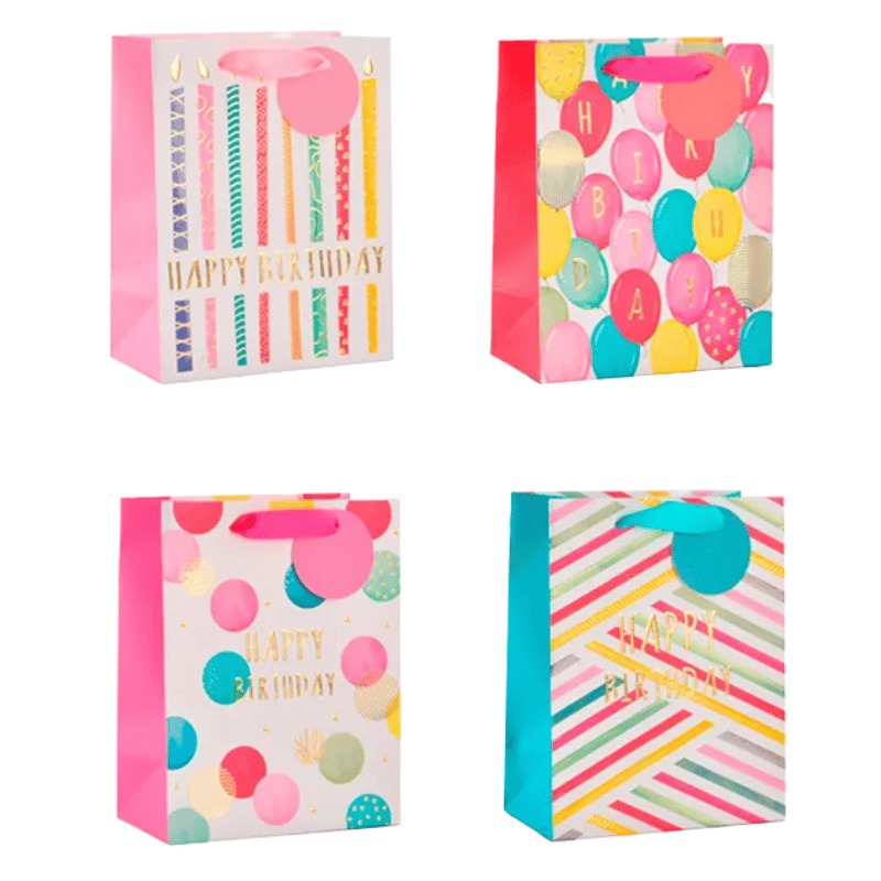 Girls Foiled Embossed Happy Birthday Medium Gift Bag