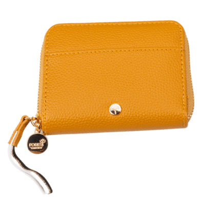 Faux Leather Small Zip Purse Mustard