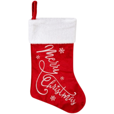 Snow White Merry Christmas Velvet Stocking