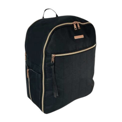 Black/Rose Gold Quilted Cabin Bag