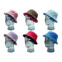 Girls Mixed Designs Reversible Bucket Hat