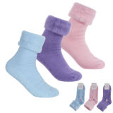 Ladies Supersoft Bed Socks With Grippers Pastel