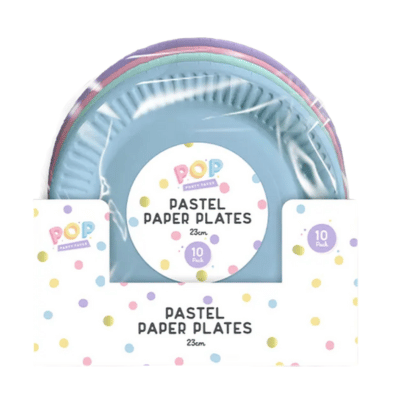 Pastel Round Paper Plates 10 Pack