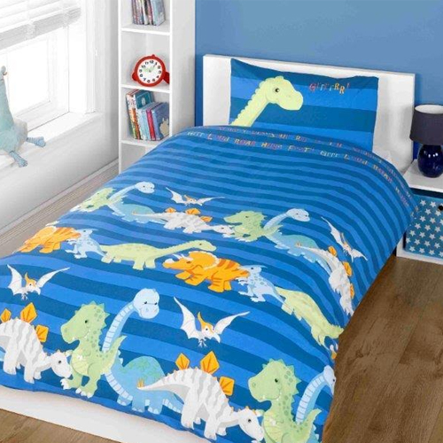 Childrens Fun Filled Bedding - Dinosaur Blue