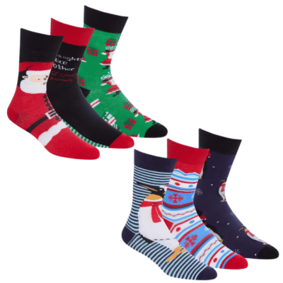 Mens Assorted Design 3 Pack Christmas Socks
