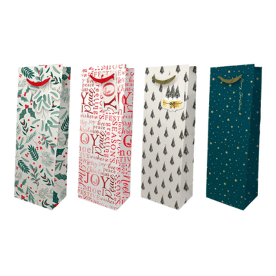 Christmas Luxury Foiled Bottle Bag
