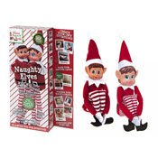 Vinyl Head Elf In Red Clothes 2 Pack