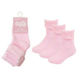 Babies Pink Plain Turn Over Top Socks